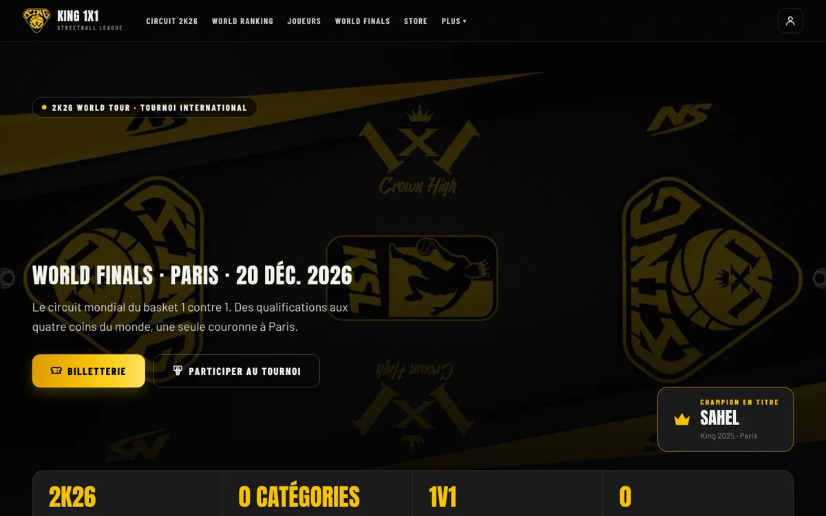 Page d’accueil du site King 1x1, avant et après la refonte (après)